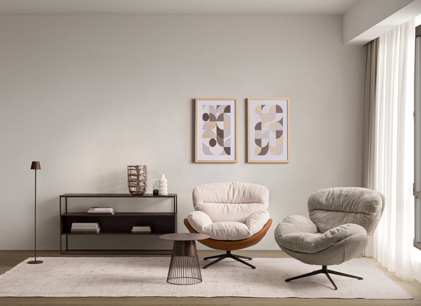 Bizzotto Adinda Πολυθρόνα Περιστρεφόμενη Υφασμάτινη/PU Γκρι 100x101x94 Κωδικός: 0732240