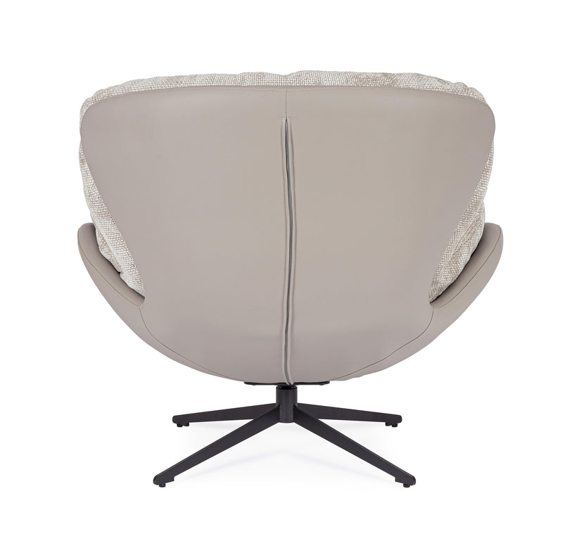 Bizzotto Adinda Πολυθρόνα Περιστρεφόμενη Υφασμάτινη/PU Γκρι 100x101x94 Κωδικός: 0732240