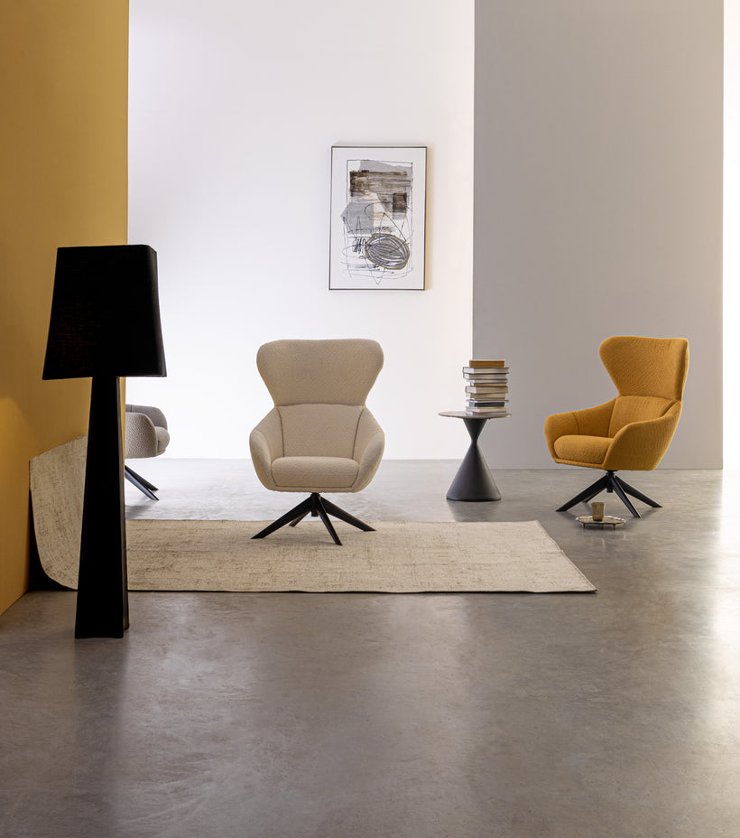 Hailey Πολυθρόνα Περιστρεφόμενη Εκρού 0733497 75x80x110cm