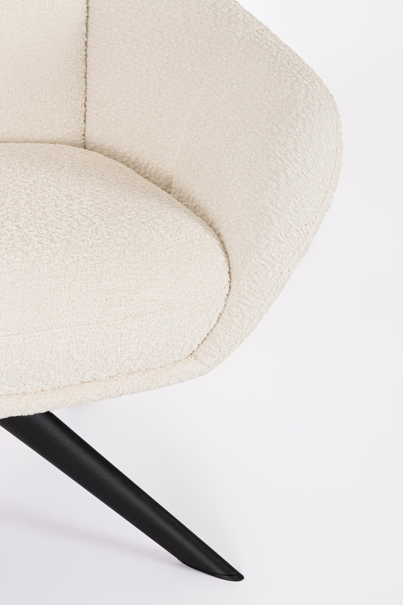 Hailey Πολυθρόνα Περιστρεφόμενη Εκρού 0733497 75x80x110cm