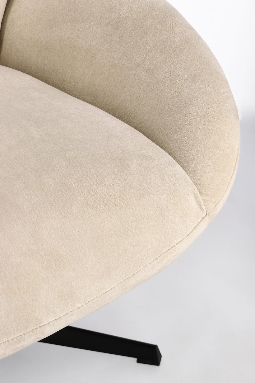 Bizzotto Violante Περιστρεφόμενη Πολυθρόνα Υφασμάτινη Κρεμ 76x86x106 Κωδικός: 0733506