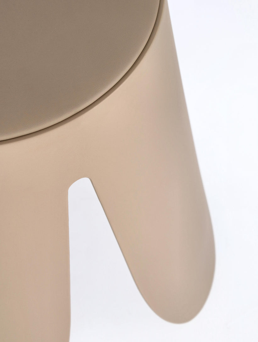 Σκαμπό Σαλονιού από Πολυπροπυλένιο Imogen  Ivory 37x37x47εκ. 0734379