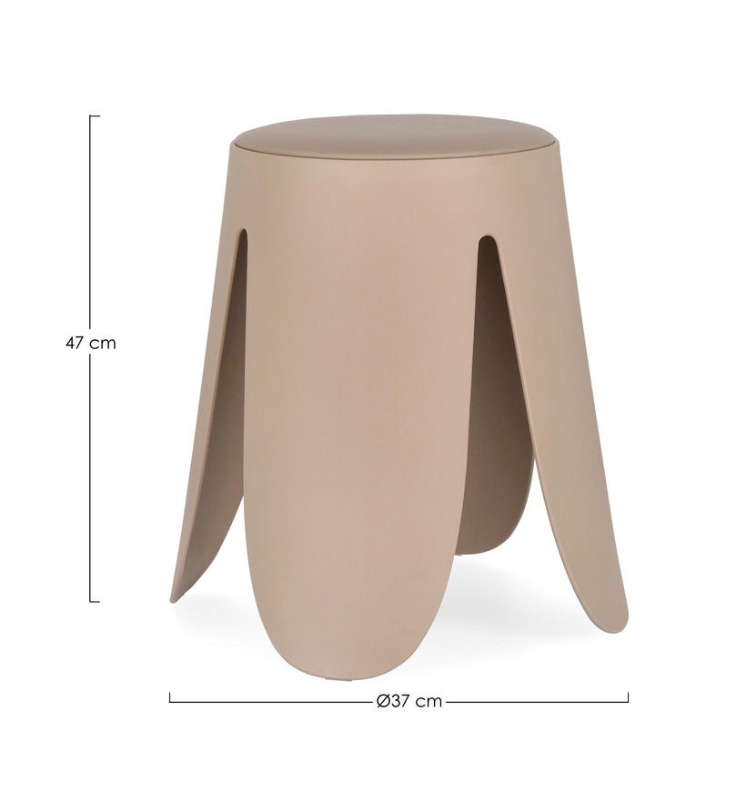 Σκαμπό Σαλονιού από Πολυπροπυλένιο Imogen  Ivory 37x37x47εκ. 0734379