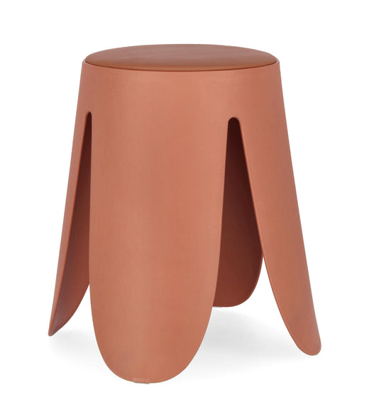 Σκαμπό Σαλονιού από Πολυπροπυλένιο Imogen Terracotta 37x37x47εκ. 0734380