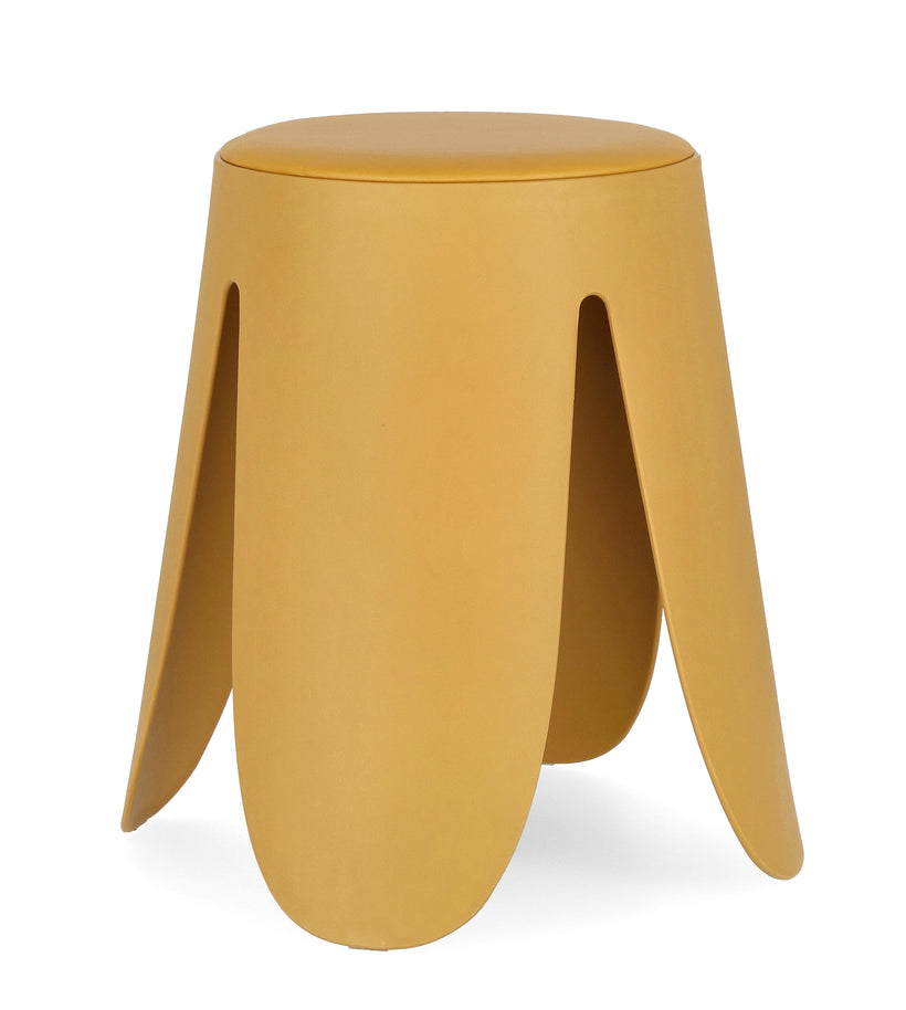 Σκαμπό Σαλονιού από Πολυπροπυλένιο Imogen Mustard 37x37x47εκ. 0734381