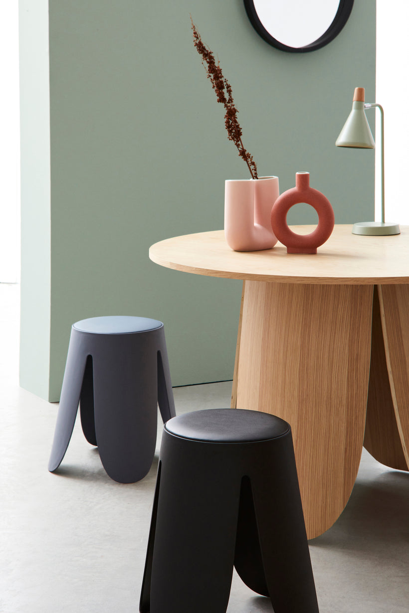 Σκαμπό Σαλονιού από Πολυπροπυλένιο Imogen Μπλε 37x37x47εκ. 0734382