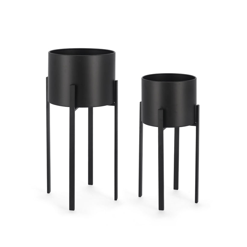 Bizzotto Ester Ανθοστήλη Μεταλλική Μαύρη Σετ 2 Τμχ Ø28x65 Κωδικός: 0741483
