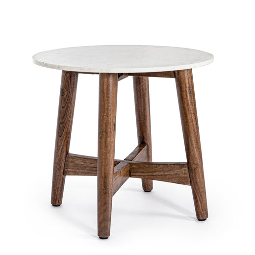 Bizzotto Albany Βοηθητικό Τραπέζι Μαρμάρινο/Ξύλινο Ø52x55 Κωδικός: 0746874