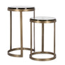 Bizzotto Zayla Βοηθητικά Τραπέζια Μεταλλικά Μπρονζέ Σετ 2 Τμχ Ø32x52 Εκ. Κωδικός: 0746984