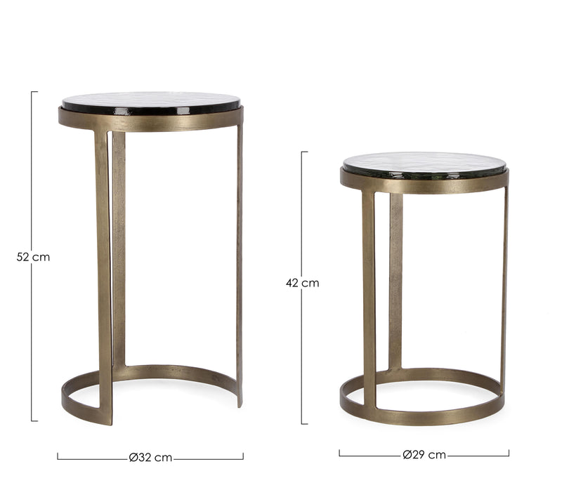 Bizzotto Zayla Βοηθητικά Τραπέζια Μεταλλικά Μπρονζέ Σετ 2 Τμχ Ø32x52 Εκ. Κωδικός: 0746984