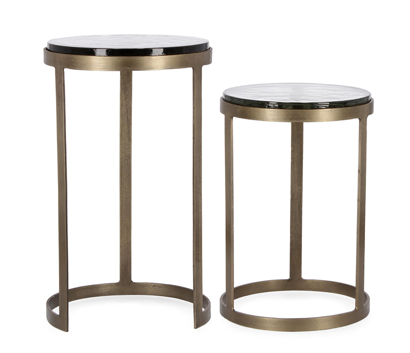 Bizzotto Zayla Βοηθητικά Τραπέζια Μεταλλικά Μπρονζέ Σετ 2 Τμχ Ø32x52 Εκ. Κωδικός: 0746984