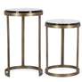 Bizzotto Zayla Βοηθητικά Τραπέζια Μεταλλικά Μπρονζέ Σετ 2 Τμχ Ø32x52 Εκ. Κωδικός: 0746984