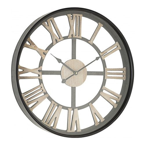 Bizzotto Ρολόι Τοίχου Ξύλινο/Μεταλλικό Μαύρο 50x50x6 0182244
