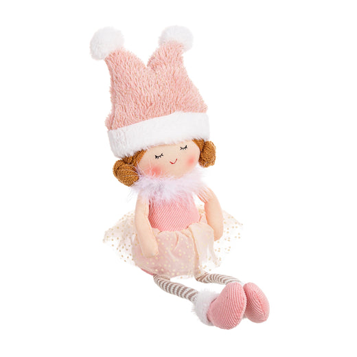 Bizzotto Χριστουγεννιάτικο Κορίτσι Agatha Υφασμάτινο Ροζ 12x8x52h 0939254