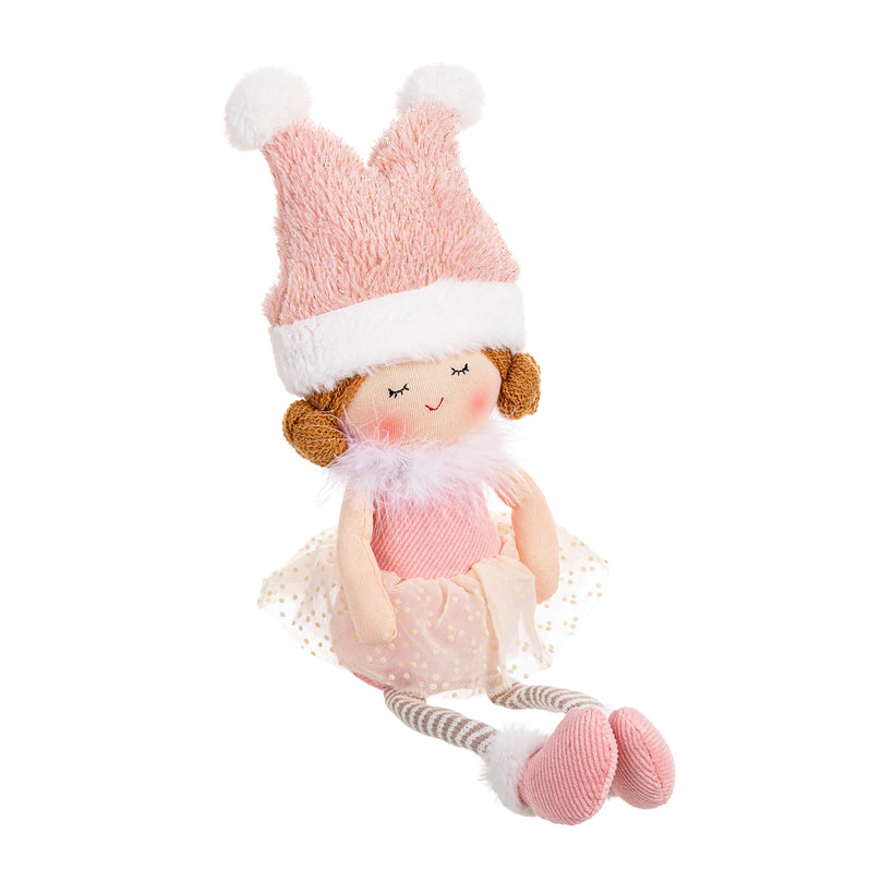 Bizzotto Χριστουγεννιάτικο Κορίτσι Agatha Υφασμάτινο Ροζ 12x8x52h 0939254
