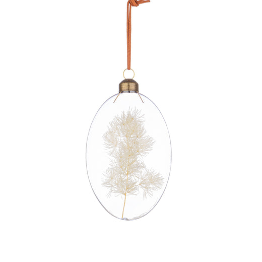 Bizzotto Χριστουγεννιάτικη Μπάλα Γυάλινη Λευκή 7,8x3x12,8h 0970672