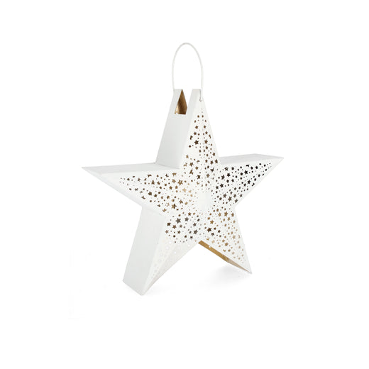 Bizzotto Χριστουγεννιάτικο Φανάρι Αστέρι Λευκό Μεταλλικό 31x11x29h 0971564