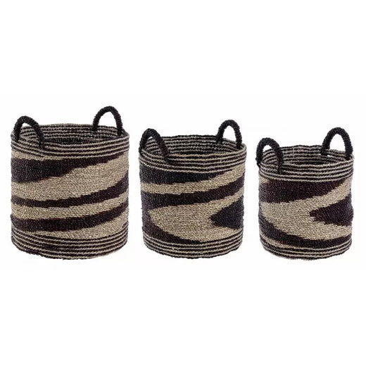 Bizzotto Καλάθια Αποθήκευσης Achal Καφέ-Μπεζ Σετ 3 Τεμάχια 0380295