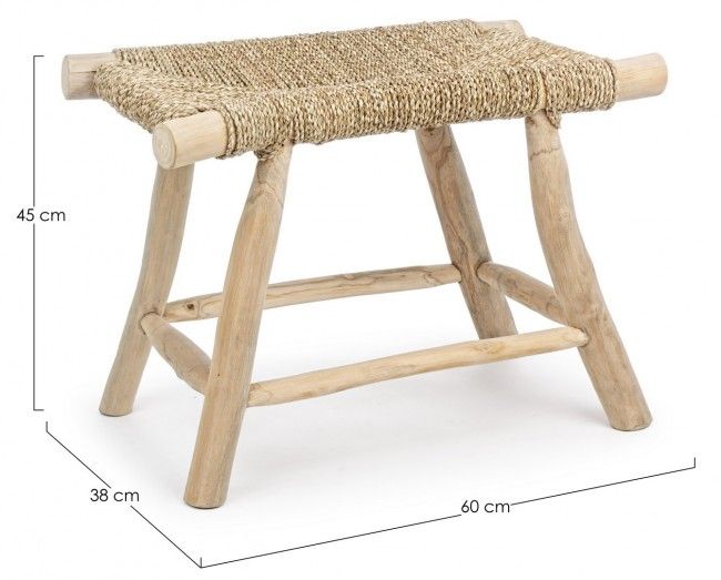 Bizzotto Belinda Σκαμπώ Seagrass Natural 60x38x45 Κωδικός: 0680552