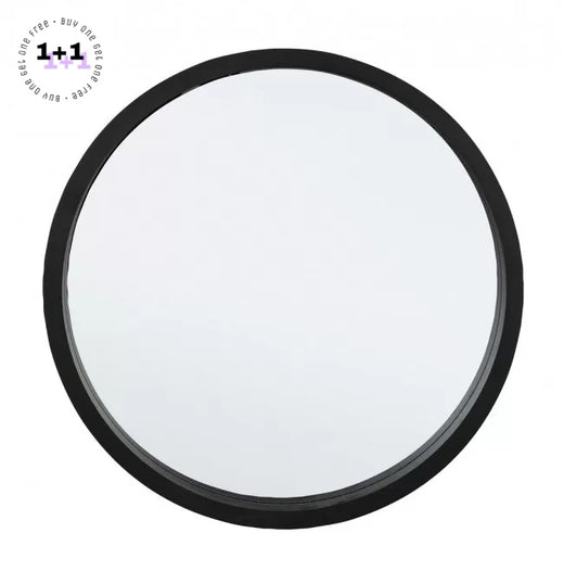 Καθρέφτης Τοίχου Tiziano Στρογγυλός Μασίφ Ξύλο Μαύρος 52x52 εκ. 0242761