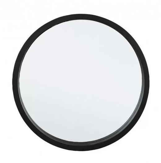 Καθρέφτης Τοίχου Tiziano Στρογγυλός Μασίφ Ξύλο Μαύρος 52x52 εκ. 0242761