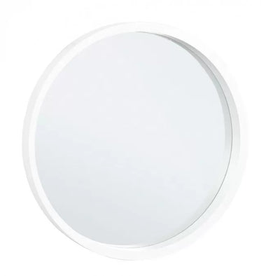 Καθρέφτης Τοίχου Tiziano Στρογγυλός Μασίφ Ξύλο Λευκός 52x52 εκ. 0242772