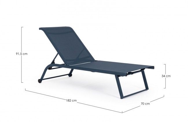 Ξαπλώστρα TAYLOR NAVY - ΜΠΛΕ  BIZZOTTO 70x182x91,5cm 0663282
