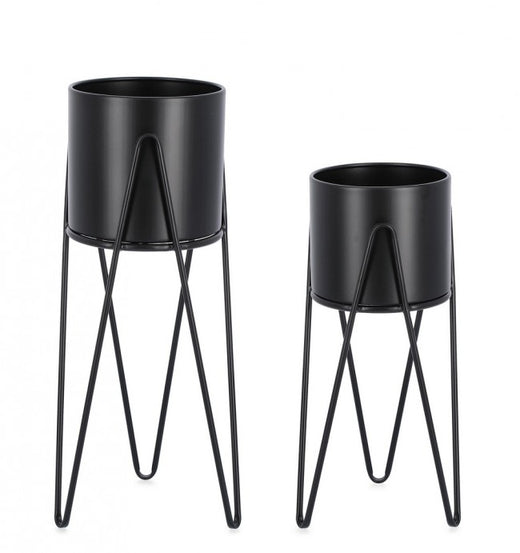 Bizzotto Σετ Ανθοστήλη Madelyn Μαύρη Μεταλλική 0723942