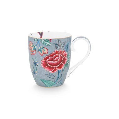 ΣΕΤ2 PIP STUDIO ΠΟΡΣΕΛΑΝΙΝΗ ΚΟΥΠΑ FLOWER FESTIVAL DECO ΑΝΟΙΚΤΟ ΜΠΛΕ 450ml