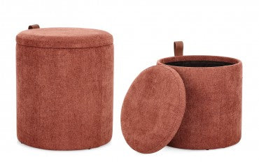 Cod. 0721741KATIA GINGER POUF W-STORAGE SET2