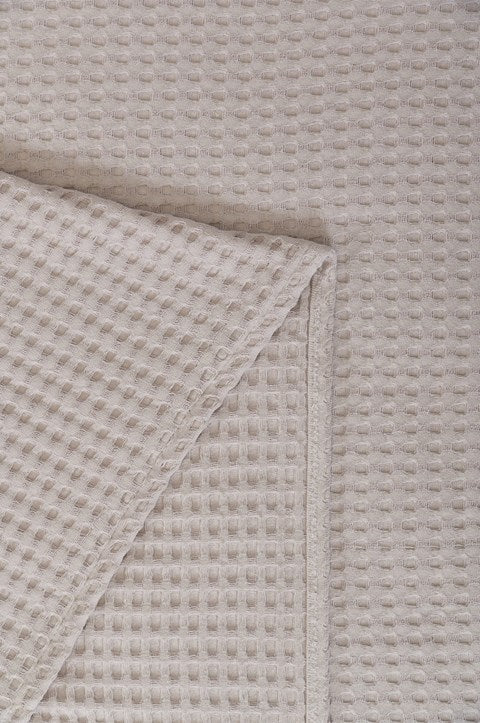 Κουβέρτα Πικε Naf Naf Cotton Waffle Pique Light Grey-220 X 240 100% Βαμβάκι