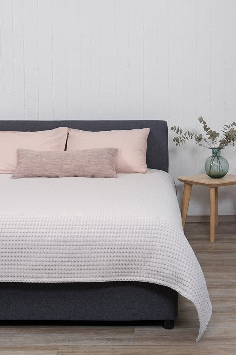 Κουβέρτα Πικε Naf Naf Cotton Waffle Pique Light Grey-220 X 240 100% Βαμβάκι