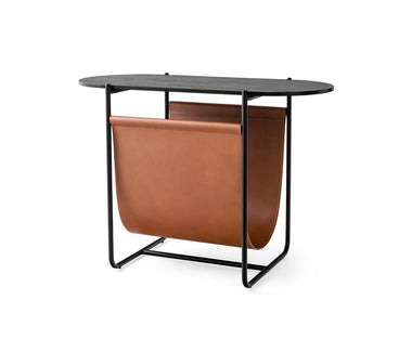 Calligaris Magazine Βοηθητικό Τραπεζάκι 52x36x73 Mαύρο/Cognac