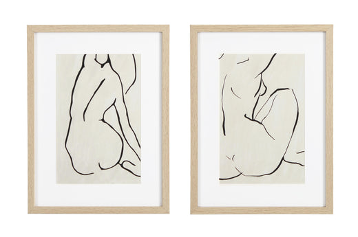 Bizzotto Σετ 2 Πίνακας Ξύλινος Μπεζ/Λευκό Refined  30x40x5 Κωδικός 0240751