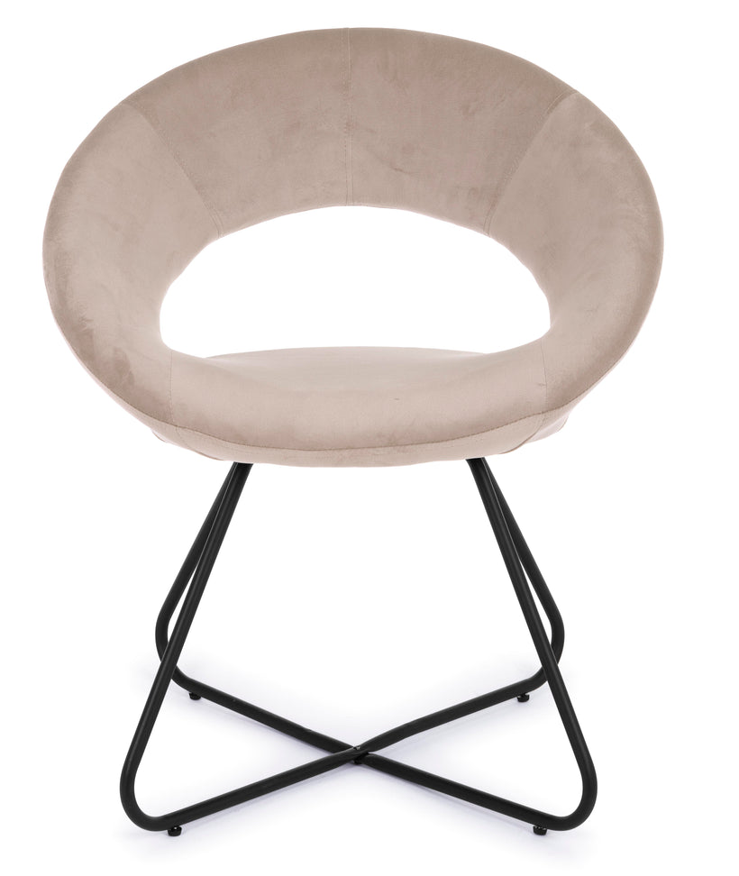 Bizzotto Vanity Πολυθρόνα Βελούδινη Γκρι Καφέ/Μαύρη 58x69x81 Κωδικός: 0735242
