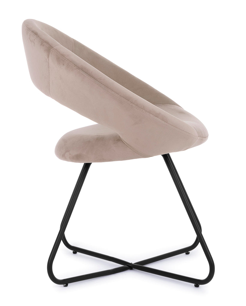 Bizzotto Vanity Πολυθρόνα Βελούδινη Γκρι Καφέ/Μαύρη 58x69x81 Κωδικός: 0735242