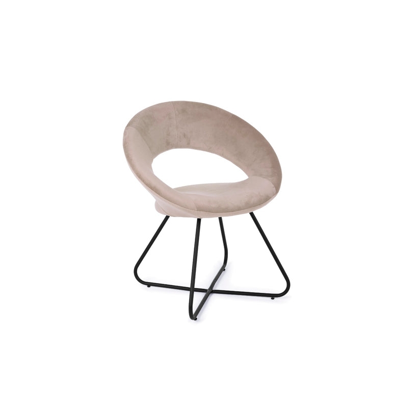 Bizzotto Vanity Πολυθρόνα Βελούδινη Γκρι Καφέ/Μαύρη 58x69x81 Κωδικός: 0735242
