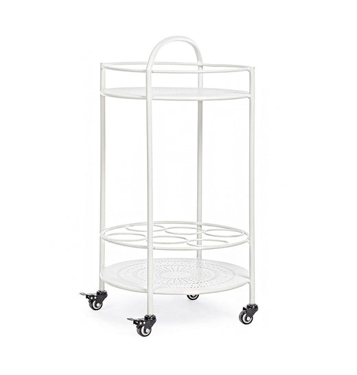 Κάβα Τροχήλατη Burton Λευκό 45x45 εκ.