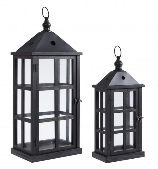 ΣΕΤ 2 ΦΑΝΑΡΙΑ ΞΥΛΙΝΑ ΜΑΥΡΑ