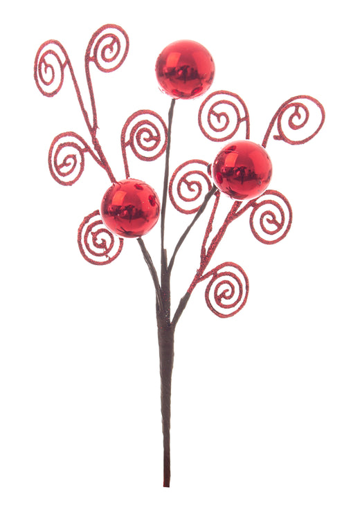 ΚΛΑΔΙ ΧΡΙΣΤΟΥΓΕΝΝΙΑΤΙΚΟ ΜΕ ΜΠΑΛΕΣ ΚΟΚΚΙΝΟ LIZBETH H25