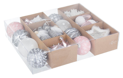 ΧΡΙΣΤΟΥΓΕΝΙΑΤΙΚΑ ΔΙΑΚΟΣΜΗΤΙΚΑ ΣΕΤ 28 ΤΜΧ ΡΟΖ ΛΕΥΚΟ ΑΣΗΜΙ 0935912