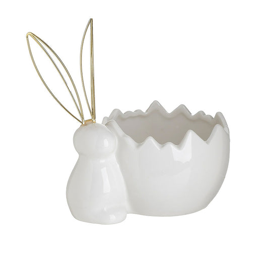 ΚΑΛΑΘΑΚΙ ΜΕ ΛΑΓΟ ΚΕΡΑΜΙΚΟ ΛΕΥΚΟ/ΧΡΥΣΟ 14Χ11Χ15 INART 1-70-301-0025