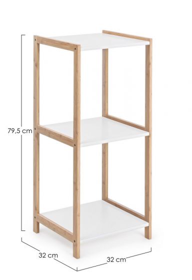 Bizzotto Brooklyn Ραφιέρα Μπαμπού Natural/Λευκή 32x32x79,2 Κωδικός: 5730403