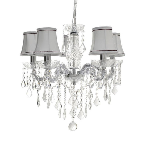 Inart Πολυέλαιος 5xE14 Ø47cm με Καπέλα Διάφανος 3-10-917-0046