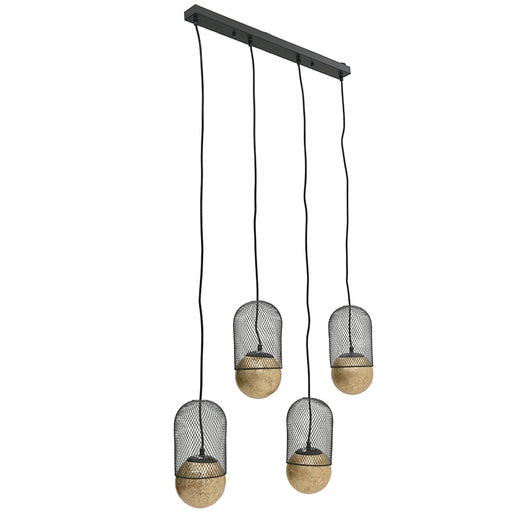 ΦΩΤΙΣΤΙΚΟ ΟΡΟΦΗΣ 4ΦΩΤΟ ΜΕΤΑΛ. ΜΑΥΡΟ/ΧΡΥΣΟ 65Χ12Χ127