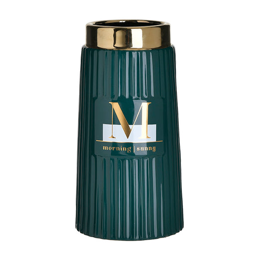 ΒΑΖΟ ΚΕΡΑΜΙΚΟ ΠΡΑΣΙΝΟ/ΧΡΥΣΟ Φ14Χ27