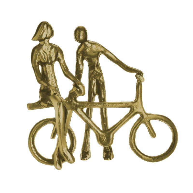 Inart Αγαλματίδιο Ζευγάρι Σε Ποδήλατο Μεταλλικό Χρυσό 26x11x25 Κωδικός: 3-70-062-0103