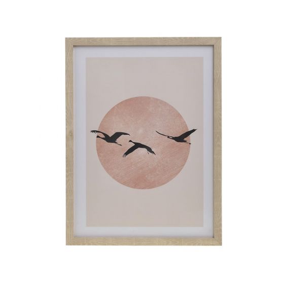 Inart Πίνακας "Πουλιά" Σομόν/Μπεζ 30x40 Κωδικός: 3-90-763-0103