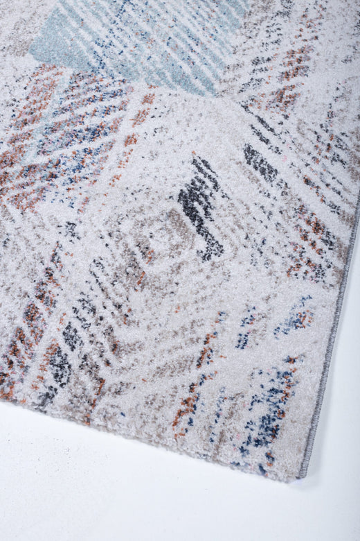 Χαλί Monza 8070/110 εκρού μπεζ μπλε ρόμβοι