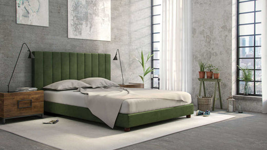 Κρεβάτι με Κεφαλάρι STRIPE και Υπόστρωμα CORE STANDARD DUNLOPILLO